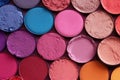 Palette of colorful eyeshadows top view. Royalty Free Stock Photo