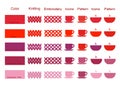 The palette of colors of embroidery knitting elements icons