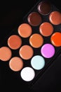 Palette concealer and correctors. Make-up base Royalty Free Stock Photo