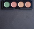 Palette with different makeup correctors Royalty Free Stock Photo