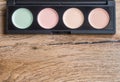 Palette with different makeup correctors Royalty Free Stock Photo