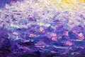 Palette knife fragment painting Abstract texture backgroud Blue violet purple art illustration artwork. Close-up fragment Oil pain