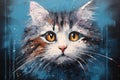 palette knife textured painting cat adorable kitty cute animal beautiful cat