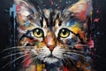 palette knife textured painting cat adorable kitty cute animal beautiful cat