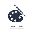palette and paint brush icon on white background. Simple element illustration from Art concept Royalty Free Stock Photo