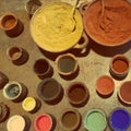 Palette of painting colors