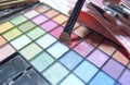 A palette of pastel colors for makeup. Multi-colored cosmetics for the face Royalty Free Stock Photo