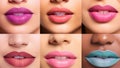 palette of soft pastel lipstick colors on diverse lips. Enhance your looks with a touch of elegance and sophistication