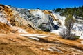 Palette Springs. Devils thumb at the Mammoth Hot Springs. Yellowstone National Park. Wyoming. USA.