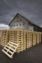 Palettes in front of timber mill