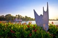 Palic lake coast at dawn near town of Subotica view Royalty Free Stock Photo