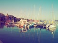 Palic, Serbia, September 11 2021 Boats and yachts on the shores of Lake Palic. Rest on the water. Sports water transport Royalty Free Stock Photo