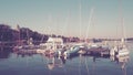 Palic, Serbia, September 11 2021 Boats and yachts on the shores of Lake Palic. Rest on the water. Sports water transport Royalty Free Stock Photo