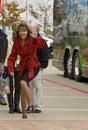 Sarah Palin Trips on Curb while Waving to Crowd Royalty Free Stock Photo