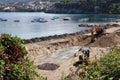 Palinuro - Escavatori sulla spiaggia del porto