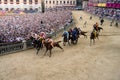 Palio di Siena Horse Race Start at the Mossa Royalty Free Stock Photo