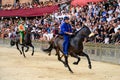 Palio di Siena Prova Trial Race Rider with Horse Royalty Free Stock Photo