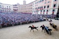 The palio of Siena,a horse race held in Piazza del Campo, Siena,Tuscany, italy Royalty Free Stock Photo