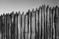 Palisade stockade palings logs and sky