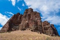 Palisades tower over the Clarno Unit of the John Day Fossil Beds National Monument, Oregon, USA