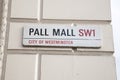 Pall Mall Street Sign, London