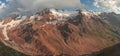 The Palla Bianca massif with peaks covered of clouds and glaciers at its feet