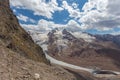 The Palla Bianca peak and its glacier with the forehead that is collapsing Royalty Free Stock Photo