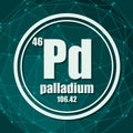 Palladium chemical element. Royalty Free Stock Photo