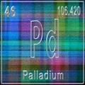 Palladium chemical element, Sign with atomic number and atomic weight Royalty Free Stock Photo
