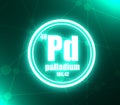 Palladium chemical element. Royalty Free Stock Photo