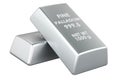 Palladium ingots, palladium bars, 3D rendering Royalty Free Stock Photo