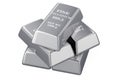 Palladium Ingots. 3D rendering Royalty Free Stock Photo