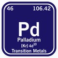 Palladium Periodic Table of the Elements Vector illustration eps 10