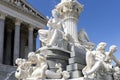 Pallas Athena Brunnen in front of the parliament (goddess of wisdom) fountain. Royalty Free Stock Photo