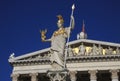 Pallas Athena, Goddess of Wisdom, standing in front of the Austrian Parliament building in Vienna Royalty Free Stock Photo