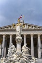 Pallas Athena statue Austrian Parliament in Vienna Royalty Free Stock Photo