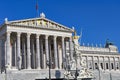 Pallas Athena statue in front of Austrian Parliament in Vienna Royalty Free Stock Photo