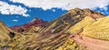 Pallay Punchu of Apu Takllo Rainbow Mountains in Peru Royalty Free Stock Photo