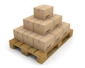 Pallet boxes carton 3D