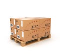 Pallet with boxes Royalty Free Stock Photo