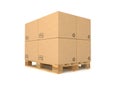 Pallet with cardboard boxes Royalty Free Stock Photo