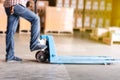 Pallet-Jack Man Royalty Free Stock Photo