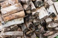 Pallet of old firewood Royalty Free Stock Photo