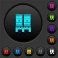 Pallet with radioactive waste dark push buttons with color icons