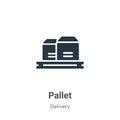 Pallet vector icon on white background. Flat vector pallet icon symbol sign from modern delivery collection for mobile concept and