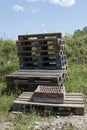 Pallet, wooden europallet for safe transportation of goods Royalty Free Stock Photo