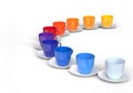 Pallete of color and coffee cups Royalty Free Stock Photo