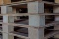 The pallets inside warehouse for support packing.