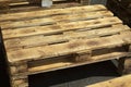 Pallets made of wood. Craft furniture. Made of planks Royalty Free Stock Photo