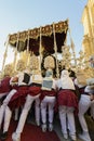 The pallium of the Misericordia brotherhood during the procession on Maundy Thursday